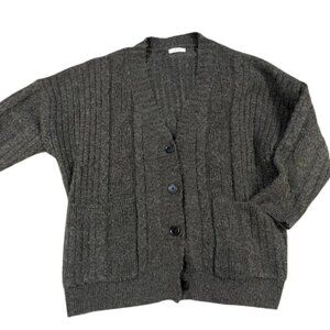 Dark gray knit cardigan